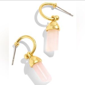 NWT MADEWELL Stone Collection Drop Earrings In Rose Quartz